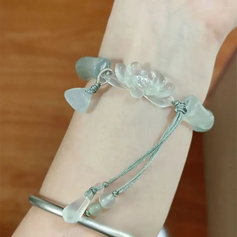 Brazalete antiguo de loto de 58 mm, estilo nacional chino de moda antigua, luz de luna blanca_voghion.com