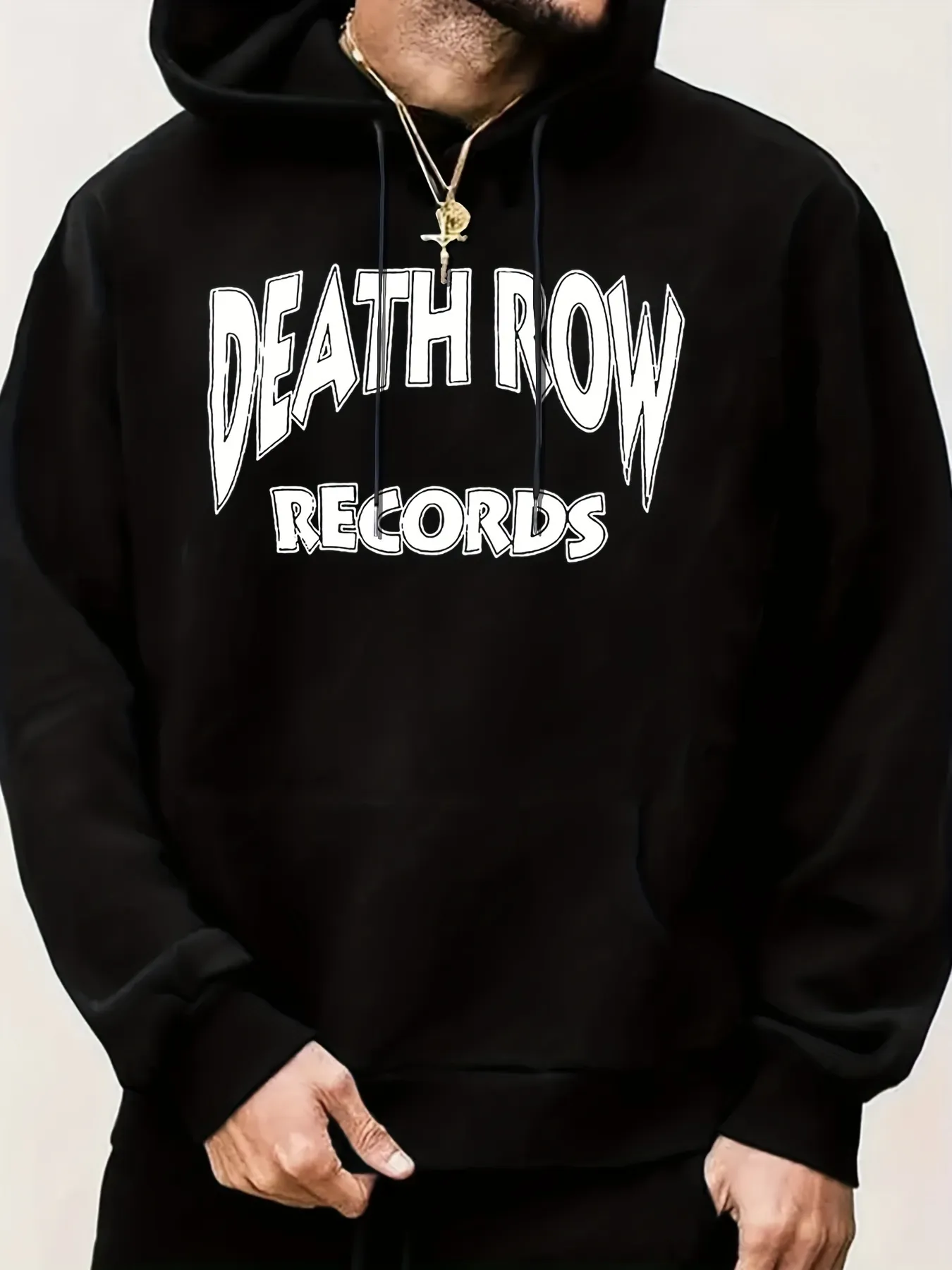 Stampa grafica Death Row Records, felpa con cappuccio a maniche lunghe elegante e alla moda da uomo, felpa con cappuccio versatile per autunno e_voghion.com