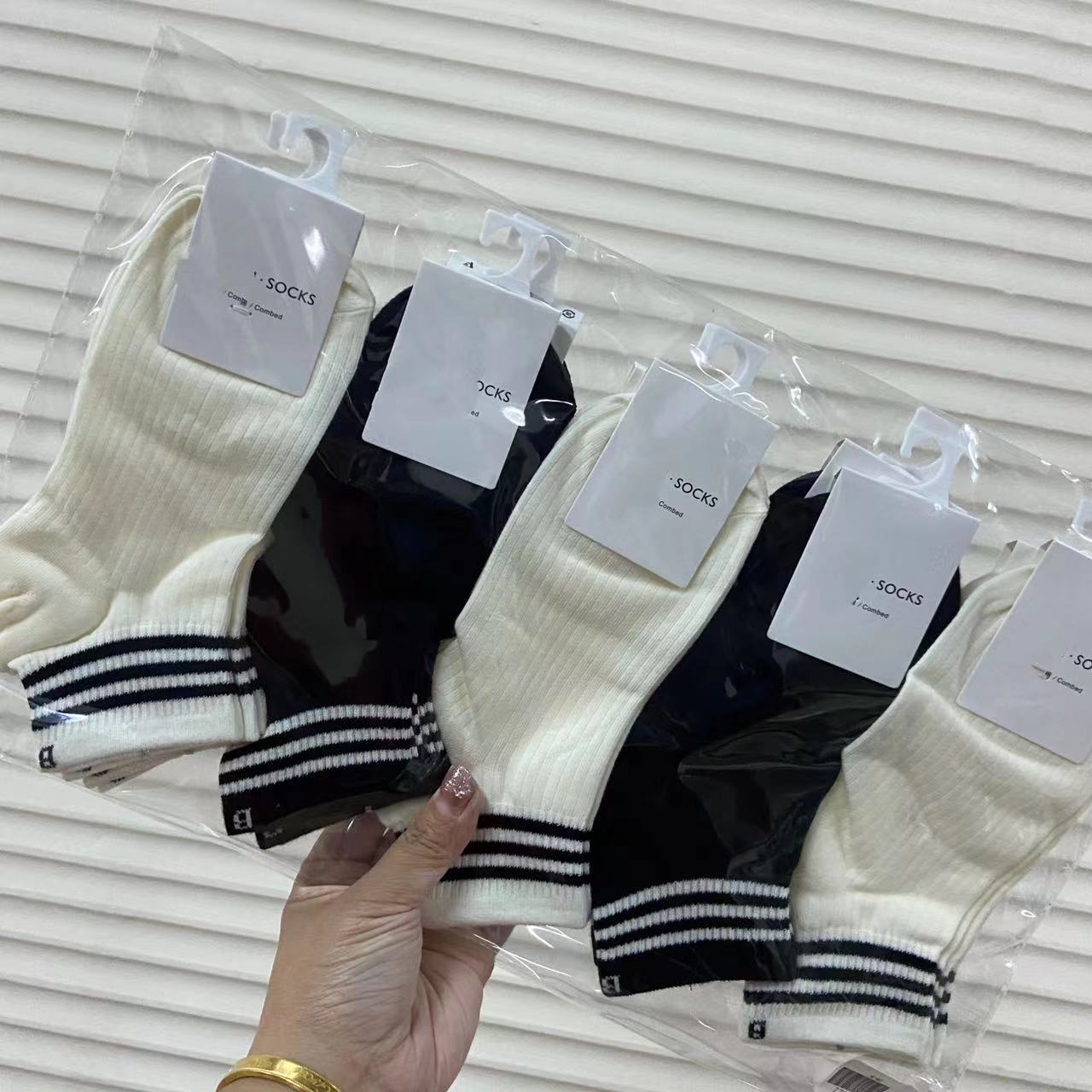 10 paia di calzini bianchi e neri da donna estivi sottili alla moda in stile college all-match semplice amore barca da donna_voghion.com