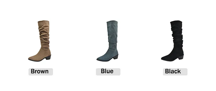 Bottes de cowboy occidentales pointues à talons épais pour enfants, nouvelle collection printemps et automne 2024, sans courrier_voghion.com