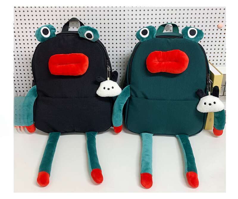 Cartoon Backpack For Women Cute Frog Style School Rucksack_voghion.com