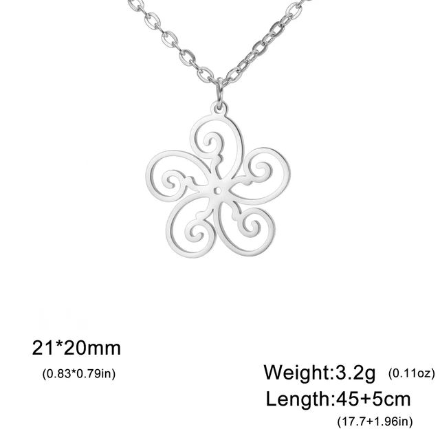 Forró akciók Lucktune Sakura virág medál rozsdamentes acél kulcscsont lánc nyaklánc nőknek divatos choker ékszer ajándék nagykereskedelem_voghion.com