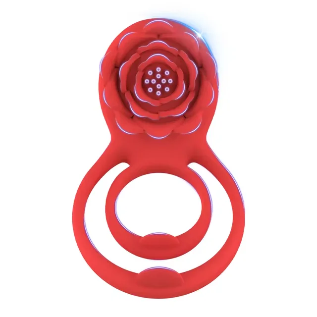 Rose Penis Ring Vibrator Silicone G-spot And Clitoral Stimulator_voghion.com