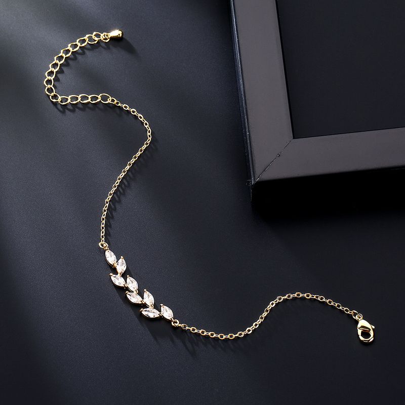 Bracelet tendance en forme de petite branche de saule fraîche, bijou exquis en zircone œil de cheval incrusté de micro-incrustations_voghion.com