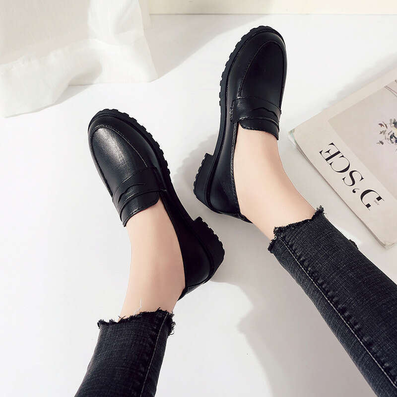 Women's Loafers Casual Leather Shoes With Thick Sole For Comfort_voghion.com