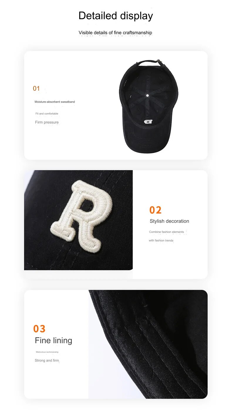 Fashionable and Versaile R Leer Baseball Adjusable Big Headcircumference Korean Embroidered Duck Tongue Sun Visor_voghion.com