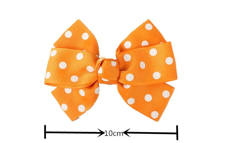 Nœuds à pois de 4 pouces pour filles, clips pour bébés, adolescents, enfants, mode, bricolage, ruban gros-grain, nœuds pour cheveux_voghion.com