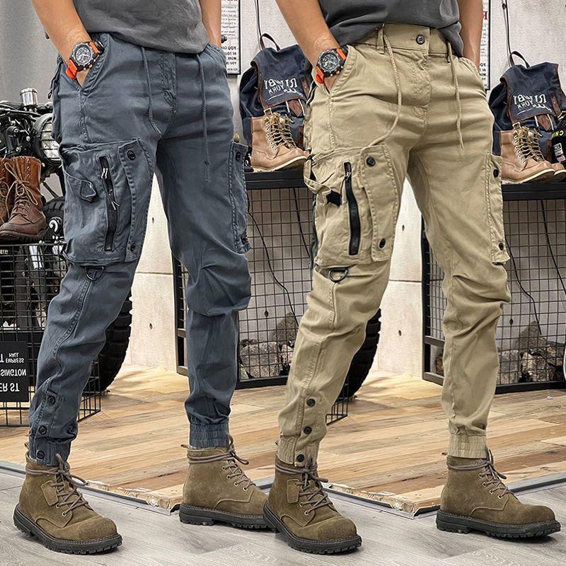 Men's Clothing Spring And Autumn Cross Border American Work Pants Men's Straight Functional Outdoor Tactical Casual Pants Men's Cuff Trousers Men