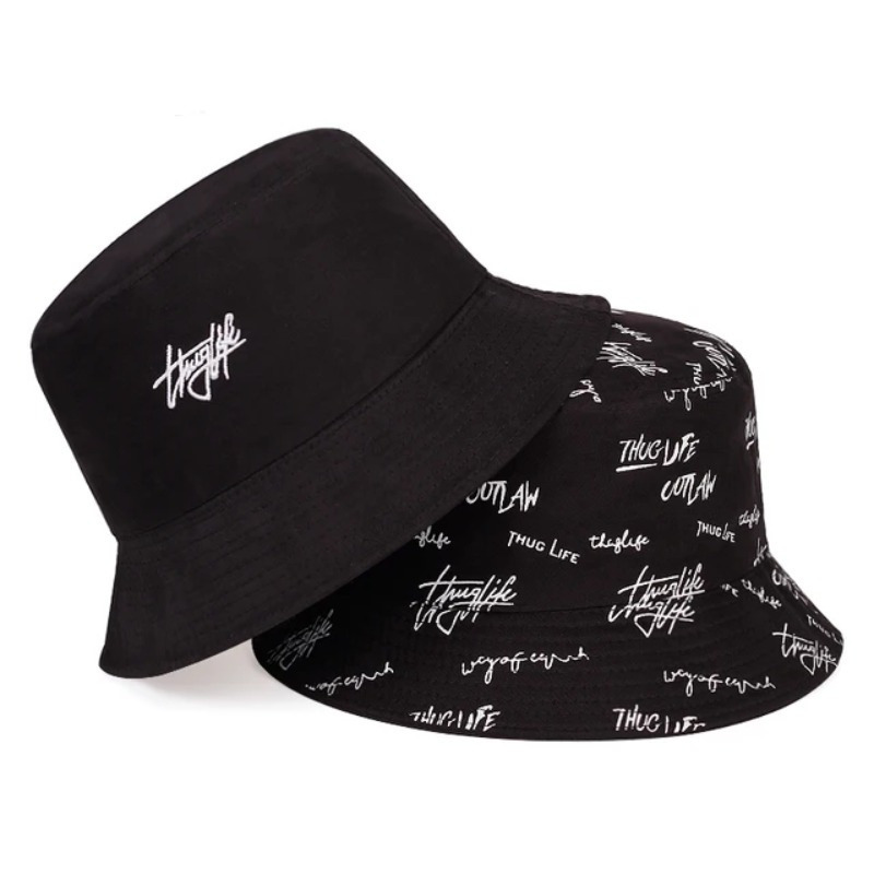 Nouveau chapeau de pêcheur double face respirant à large bord, protection extérieure, chapeau graffiti personnalisé, chapeau de protection solaire_voghion.com