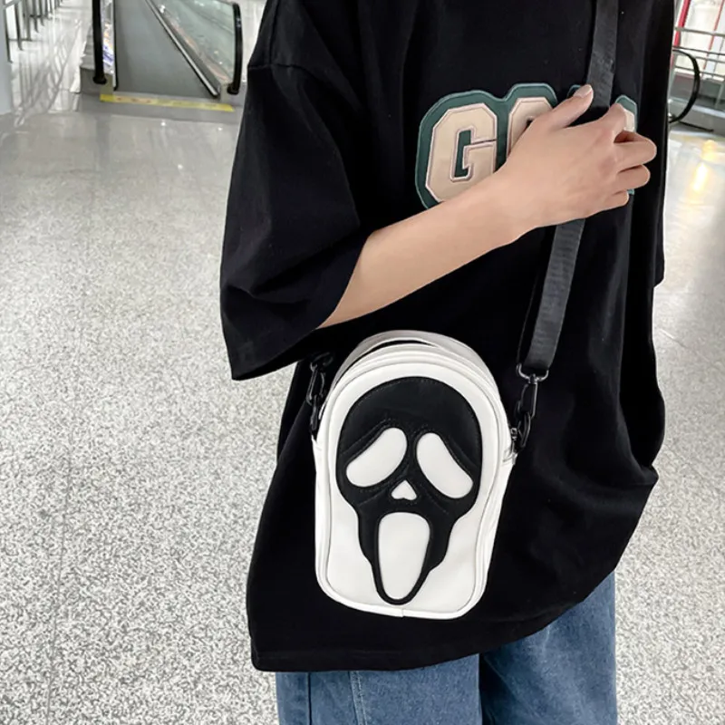 Y2K Vintage Shoulder Halloween Funny Lovely Devil Ghost Bag Ladies Leather Zip Purse PU Handbags Women Crossbody Bags_voghion.com