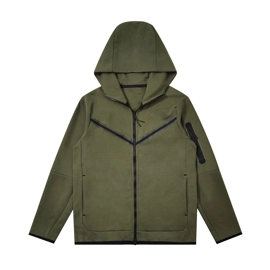 2024 Tech Fleece Hoodies Full Zip Hood Sport Männer Frau Designer Trainingsanzug Hosen Hoodie Klassisch Schwarz Grau Mode Lose_voghion.com