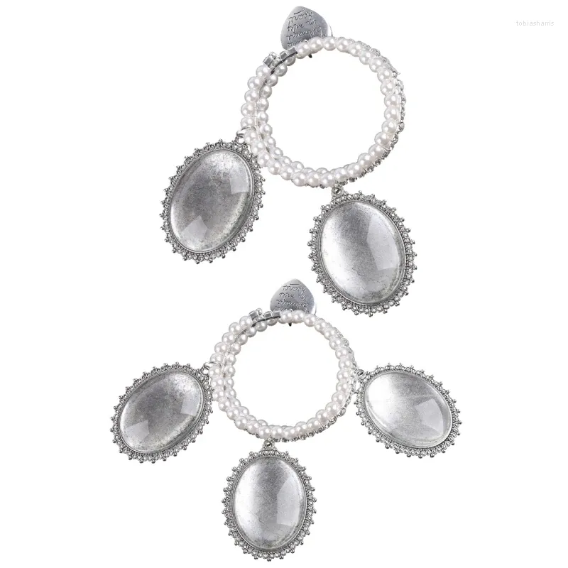 Bracelet Bouquet de mariée Po Bracelet Mémorial Dentelle Pendentif Ovale Souvenirs de Mariage Douche_voghion.com