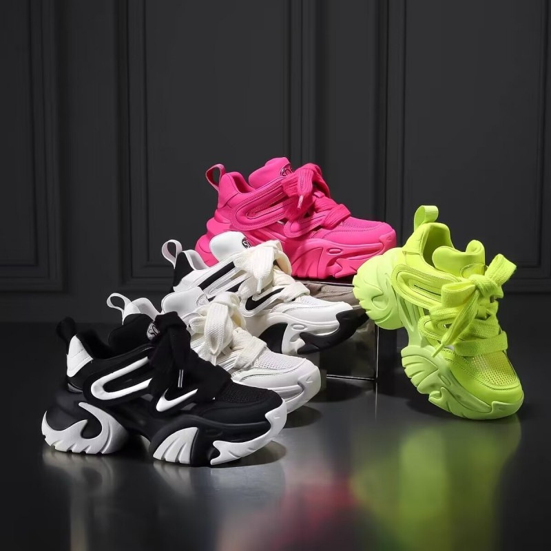 Pop Street Trend Dad Women's 2024 Autumn New Mesh Breathable Sports Summer Tall Small Shoes