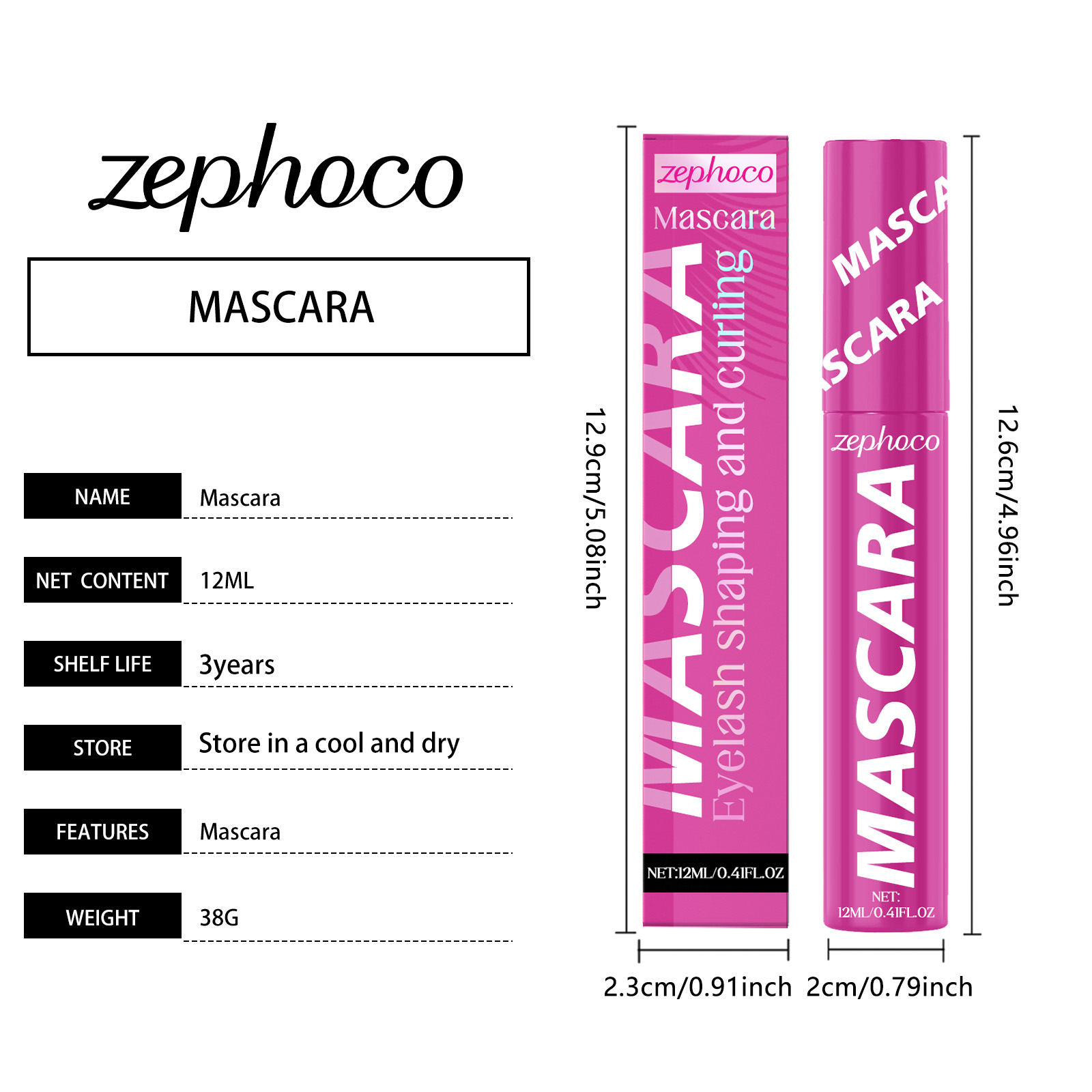 Zephoco Volumizing Mascara, Natural Long-lasting Party Mascara_voghion.com