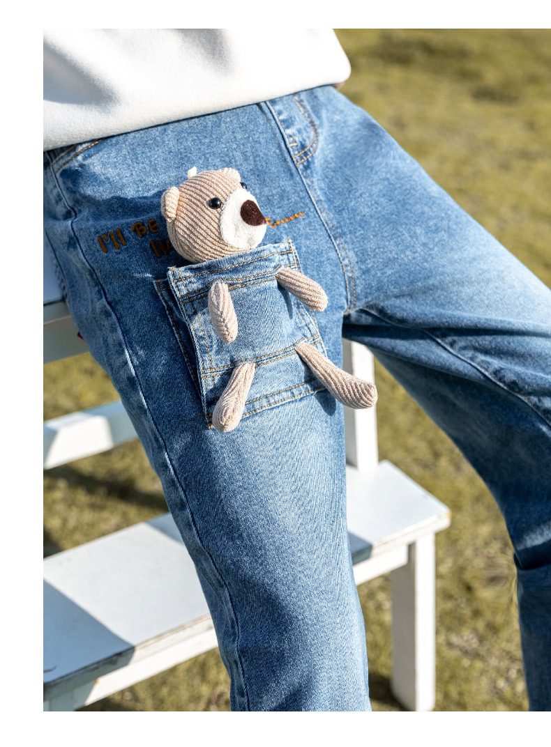 Mutter & Kinder Mädchen jeans Kinder Papa hosen Große kinder bär hosen_voghion.com