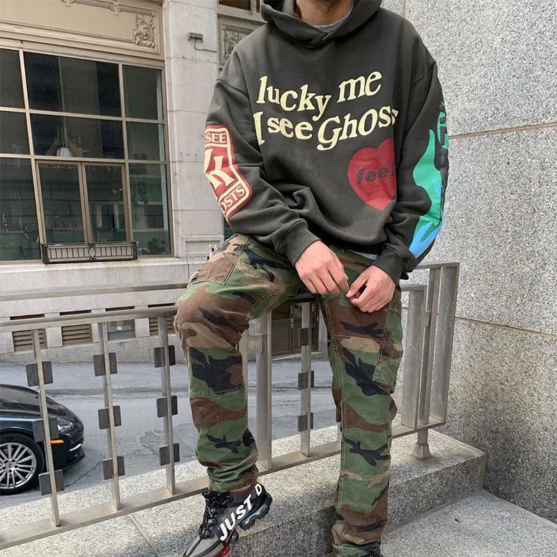 Herenhoodies Haruku Graffiti Lucky Me I See Ghosts Letter Winter Sweatshirts Heren en Dames Hoodie Hip Hop Oversized_voghion.com
