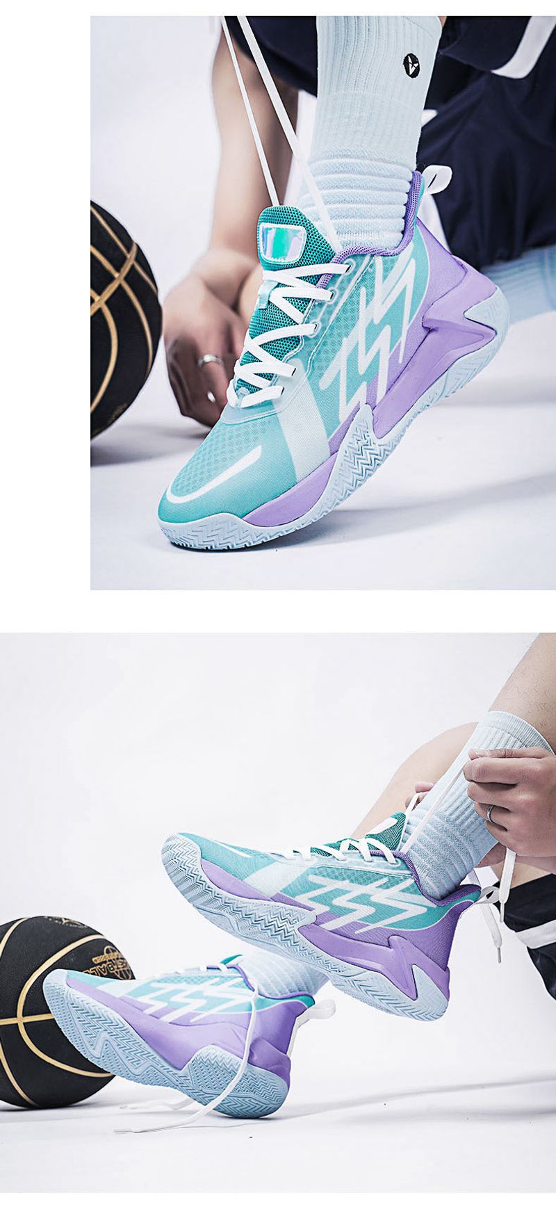Hochwertige praktische stoßdämpfende Basketballschuhe, Männer Frauen, modische Outdoor-Anti-Rutsch und verschleißfest_voghion.com