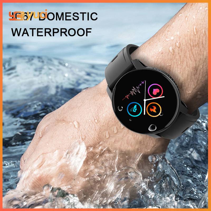 YUCI W9 2020 Bluetooth Round Smart Bracelet Women Men Smart Watch Sports Mode Sleep Time Monitor Heart Rate Monitor Touch Screen Waterproof Music Clo_voghion.com
