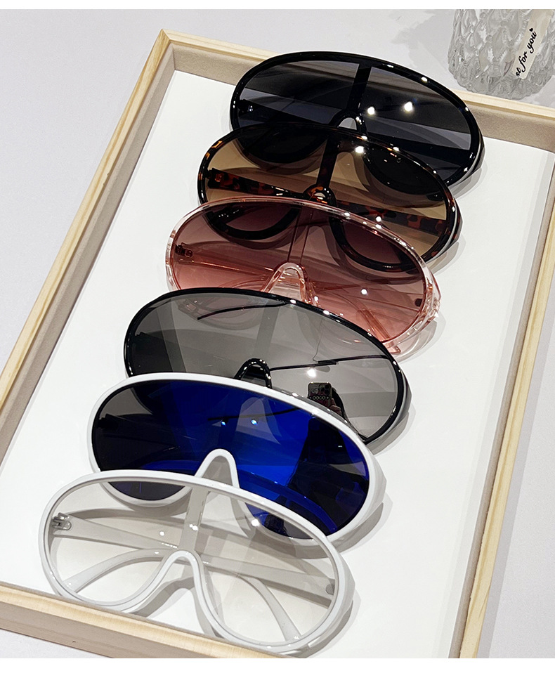 Ochelari de soare la modă cu protecție integrată pentru ochi, cu lentilă conectată și ecran personalizat pentru primăvara 2024_voghion.com