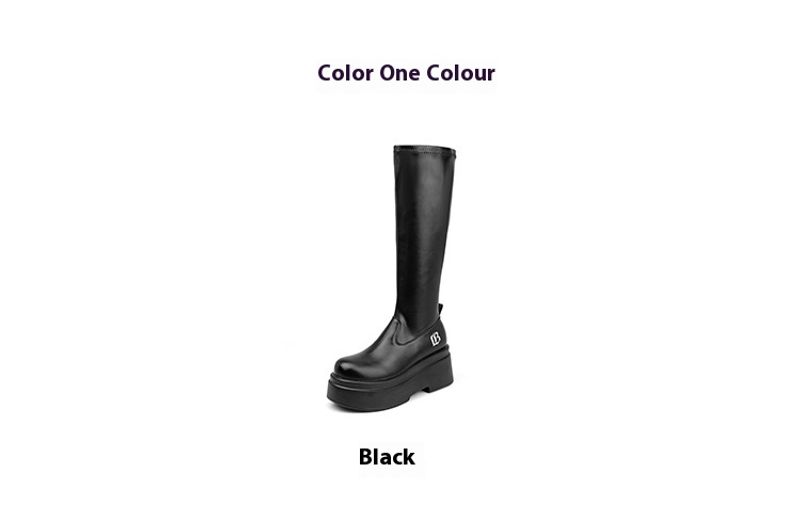 Dikke mm lang voor dames, elastische smalle grote taille hoge buis ridderlaarzen, dikke been oversized dameslaarzen_voghion.com