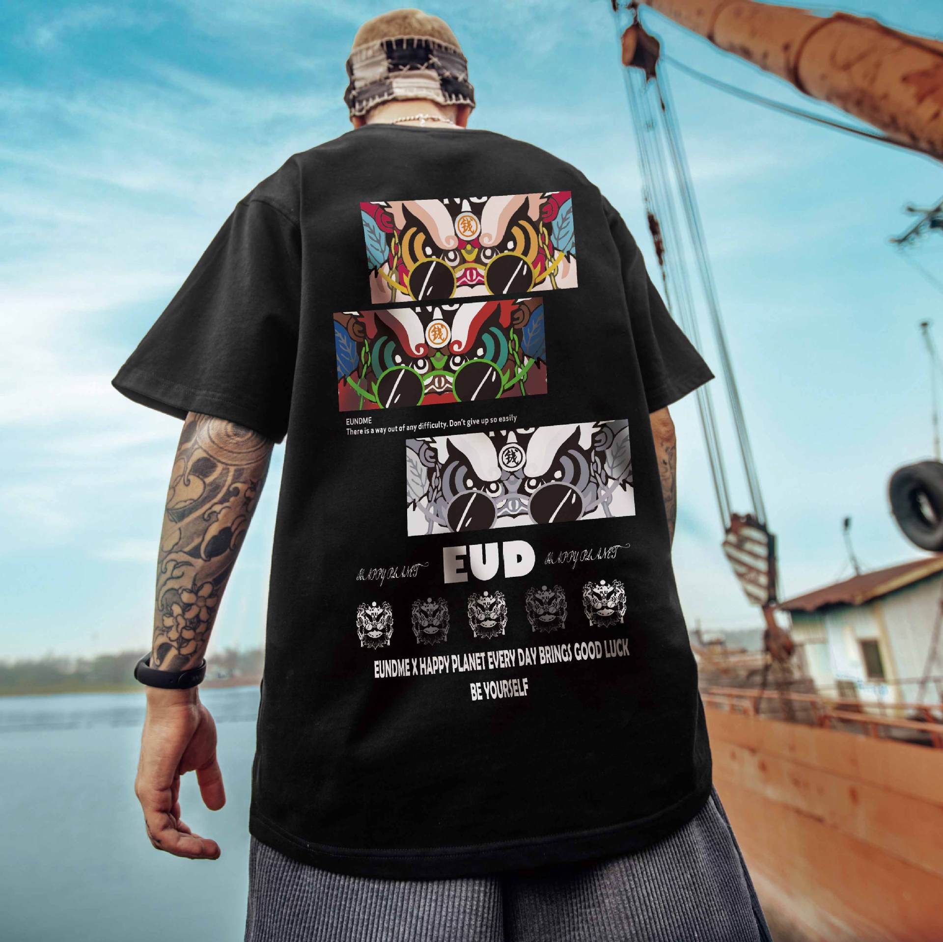 Κοντό μπλουζάκι oversize για φοιτητές, μοντέρνο ανδρικό μπλουζάκι Instagram, με μεγεθυμένο μπλουζάκι με γράμματα και φαρδιά μανίκια, καλοκαιρινό_voghion.com