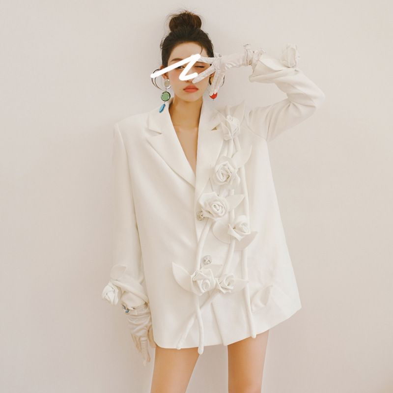 Îmbrăcăminte pentru femei, alb, tridimensional, lejer, pentru femei, design greu, slim, elegant, rhie_voghion.com