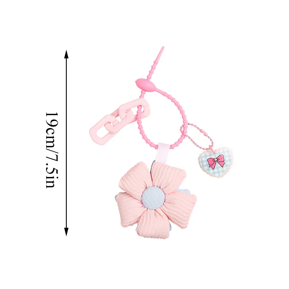 INS Cartoon Fabric Flowers Key Chains Fashion Stuffed Keyring For Women Girl Bag Pendant Charms Car Keychain Gift_voghion.com
