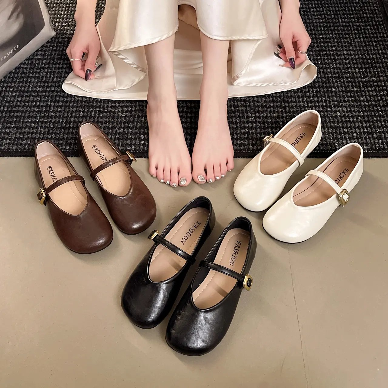 Ballerine donna stile mary jane scarpe comode casual_voghion.com