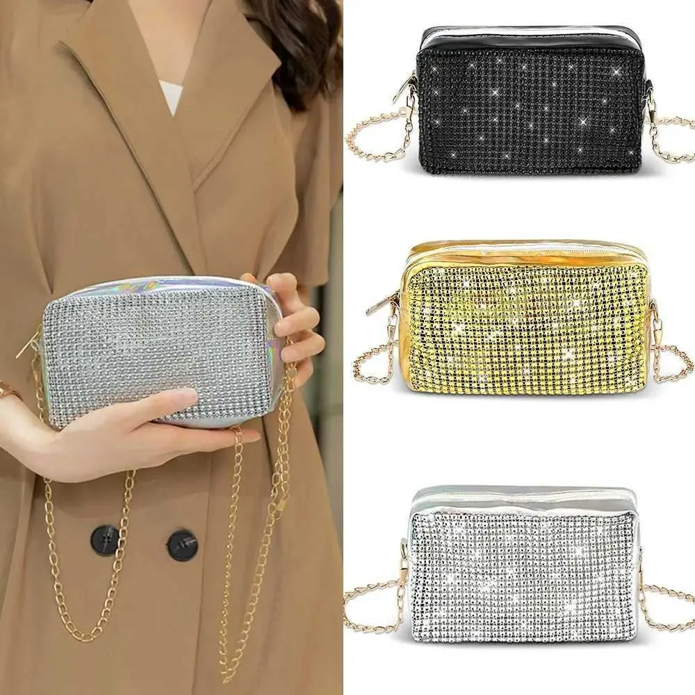 Sparkly Rhie clutch Bg evening handbag chain shoulder bag Y241019_voghion.com