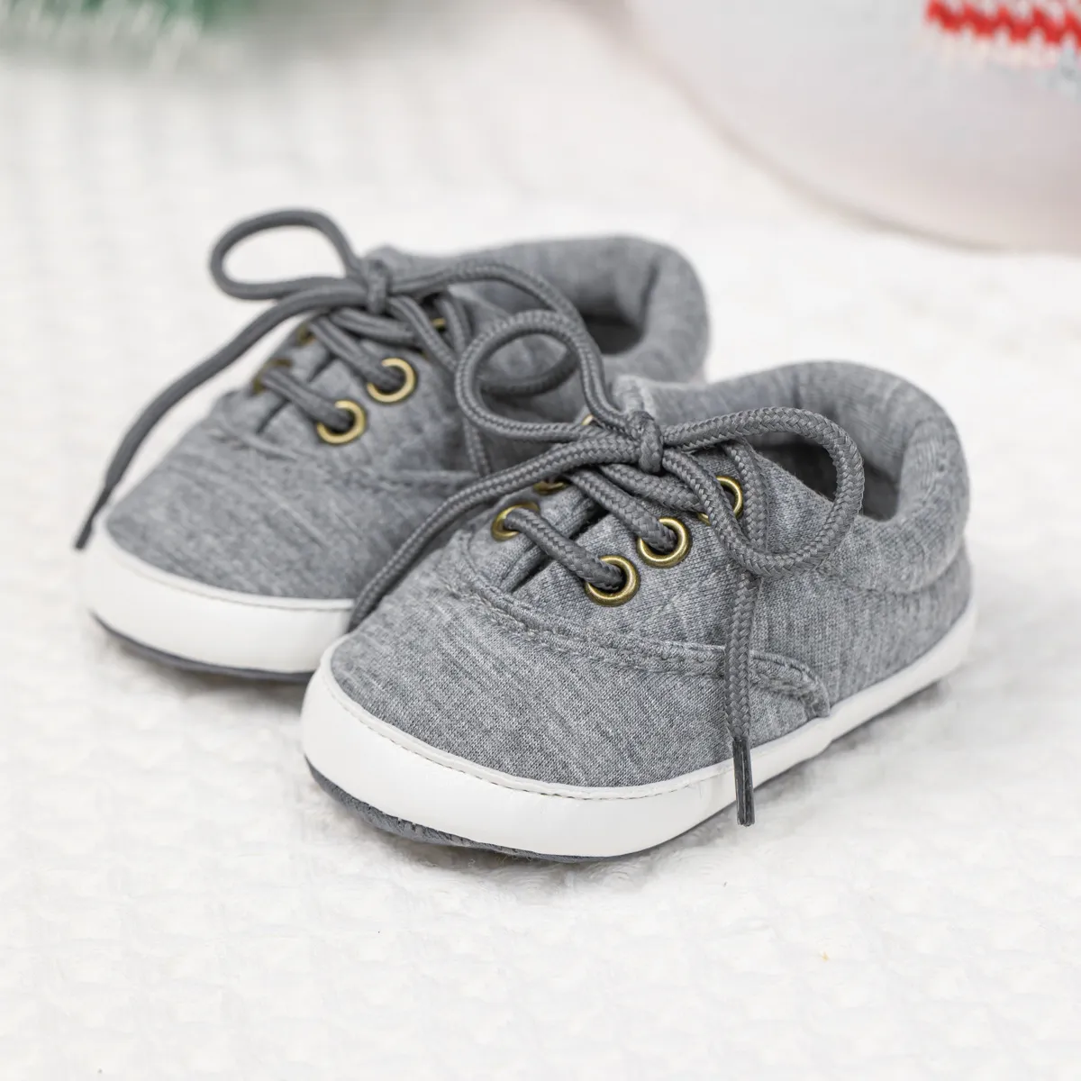 Cutefeet Babyschuhe für Kleinkinder, Jungen und Mädchen, Canvas, Turnschuhe, Neugeborene, Schnürschuhe, rutschfest, Sportschuhe, Lauflernschuhe_voghion.com