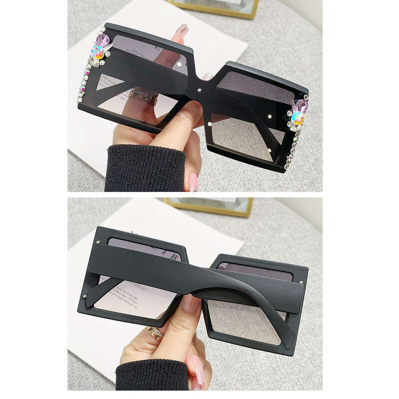 Large Frame Diamond Tinted Sunglasses, UV Resistant And Strong Light Resistant. Driver Driving, Shading, Taking Photos,_voghion.com