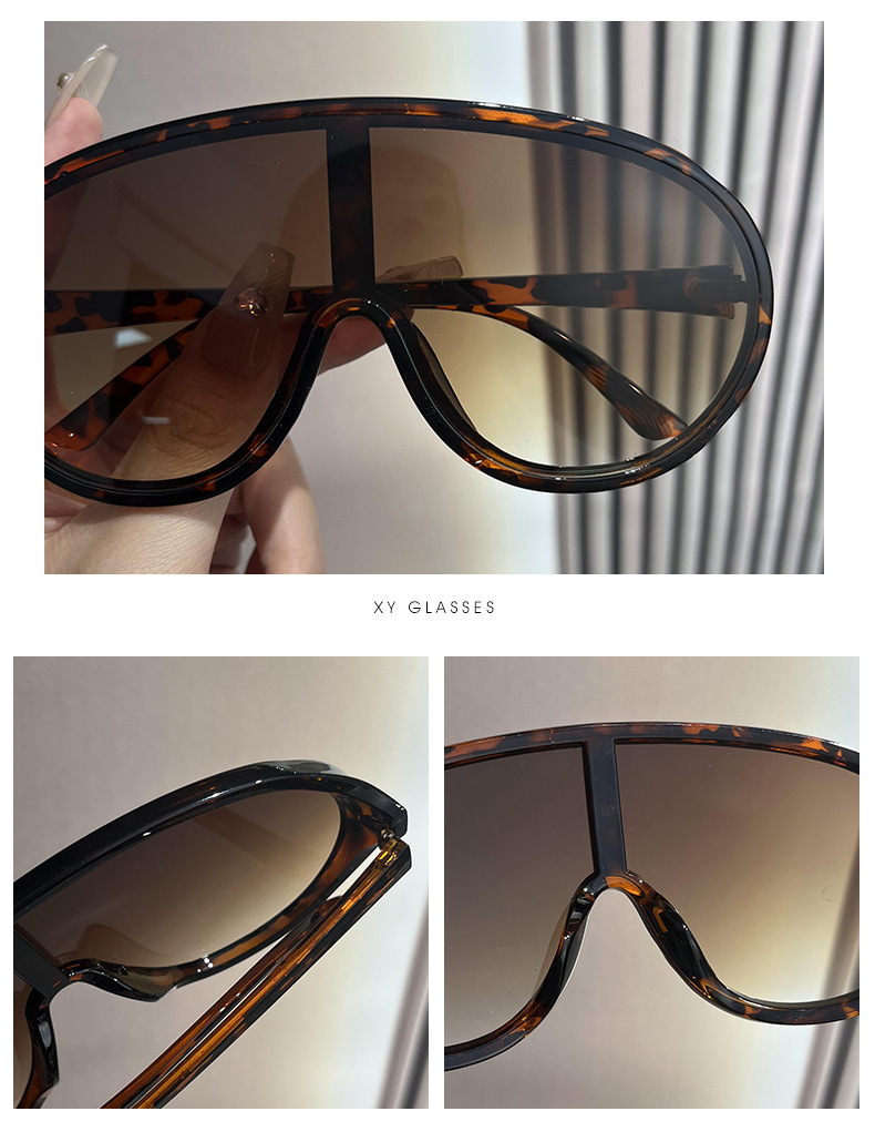 Ochelari de soare la modă cu protecție integrată pentru ochi, cu lentilă conectată și ecran personalizat pentru primăvara 2024_voghion.com