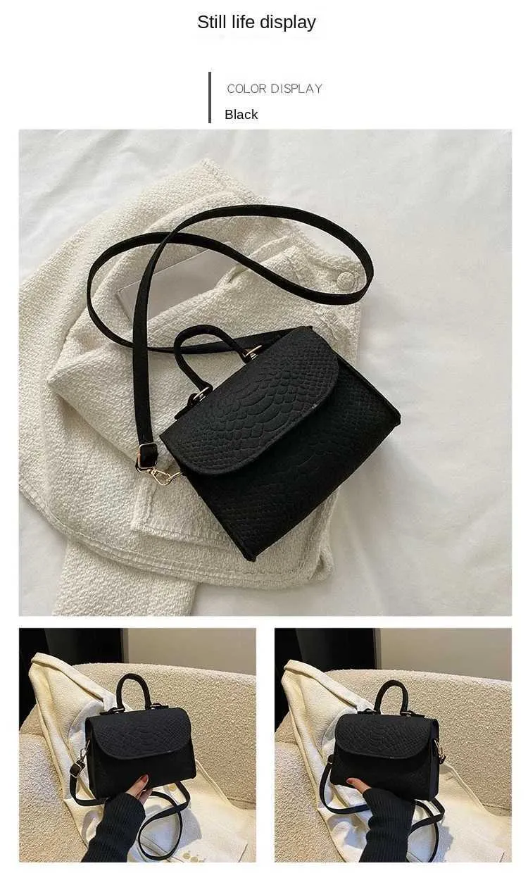 Borsa a tracolla donna elegante stile coreano texture feltro_voghion.com