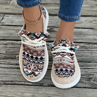 2025 Large Ethnic Style Seri Flat Bottom Casual Women's Spring And Autumn New Breathable Soft Sole Lazy Deep Mouth_voghion.com