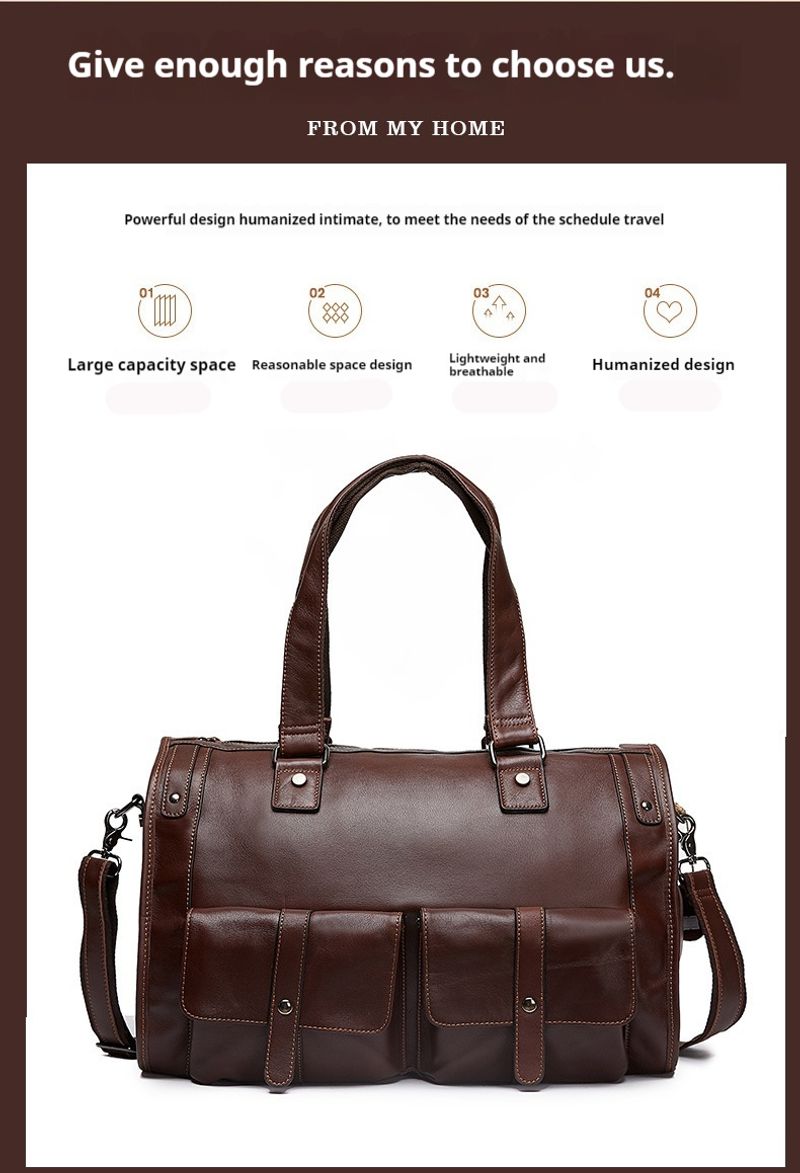 Reisetaschen Leder Herren und Damen großem Fassungsvermögen, Handtaschen aus Rindsleder mit Aufbewahrung für eine_voghion.com