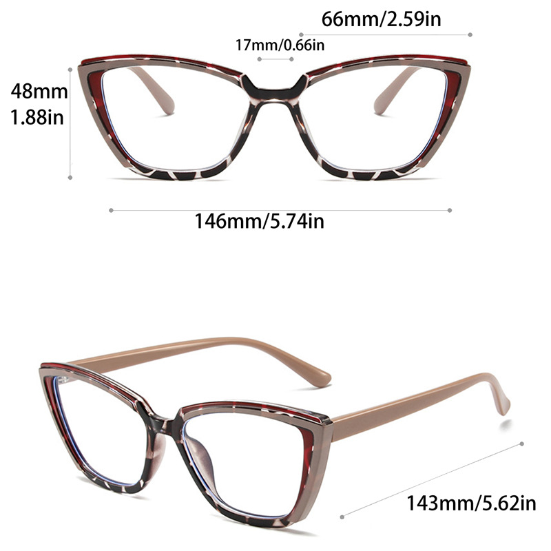 Ins personalizzato splicing colore tendenza versatile anti blu specchio caldo vendita abbagliante occhio di gatto piatto leggero montatura per occhiali_voghion.com