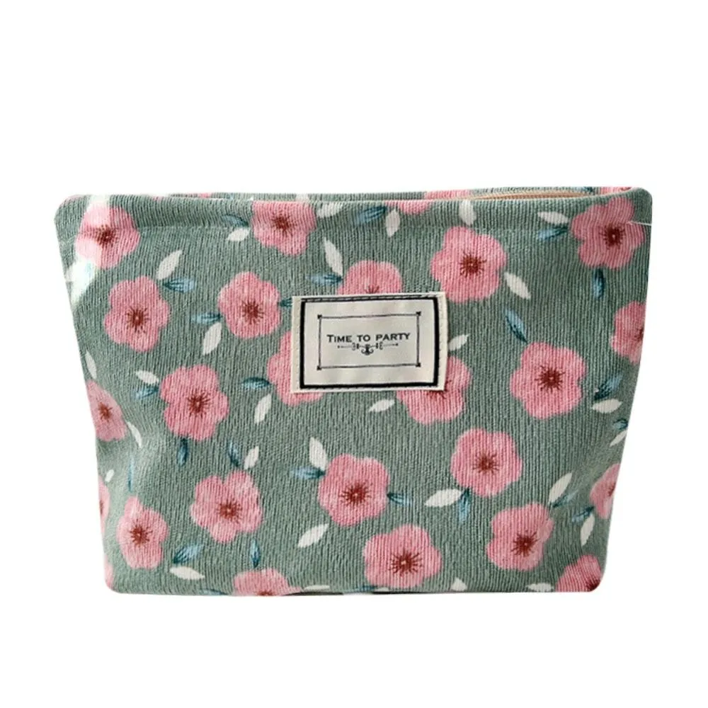 Trousse de toilette en jacquard floral, simple et tendance, grande capacité, idéale pour les voyages, les soins de la peau, les produits de toilette et le maquillage_voghion.com