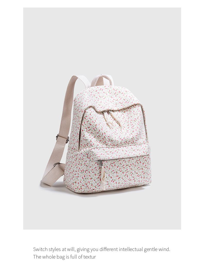 BM kleiner Blumenrucksack Canvas-Rucksack lässige Mode Damentasche_voghion.com