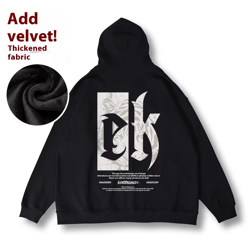 Dünne, lockere Strickjacke der Trendmarke, molliger Trend mit zusätzlichem Fett, Kapuzenpullover in Übergröße für Frühling und Herbst für Männer_voghion.com