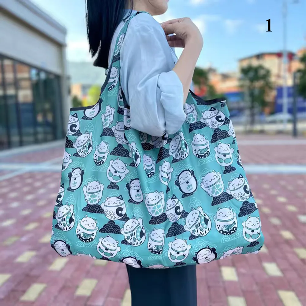 Large Reusable Eco Bag Grocery Beach Toy Storage Bags Shoulder Shopping Foldable Tote Pouch Package_voghion.com