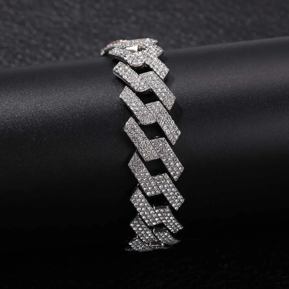 Bracelet cuban link iced out pour homme avec strass en strass_voghion.com
