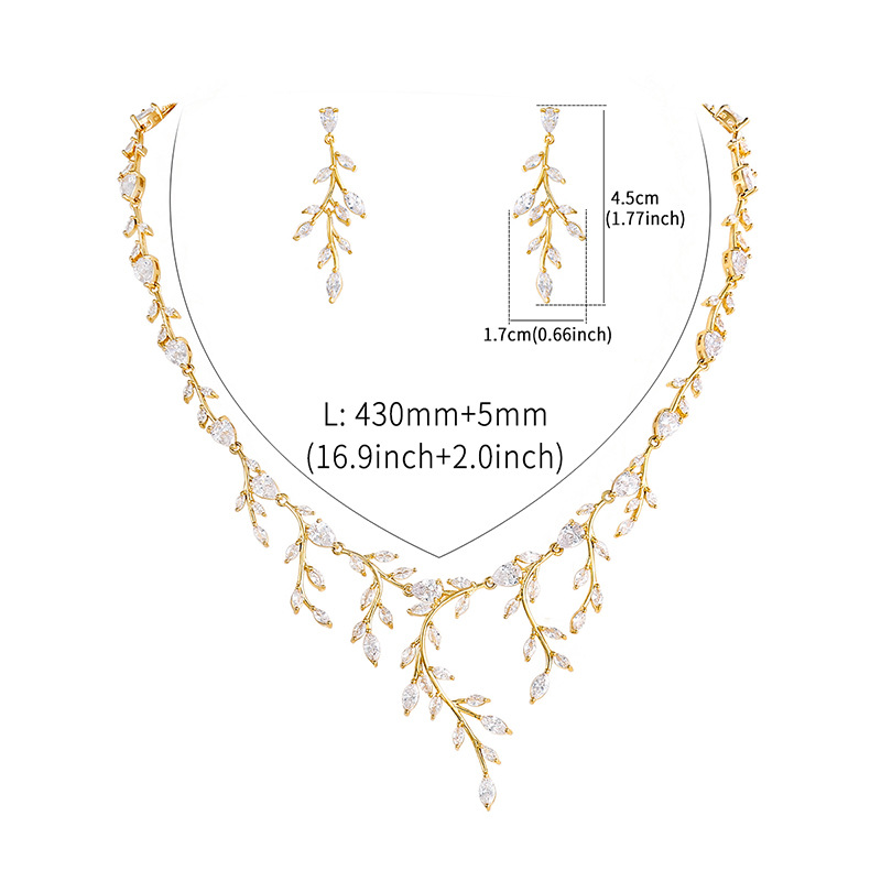 Parure collier et boucles d'oreilles glands zircon cubique_voghion.com