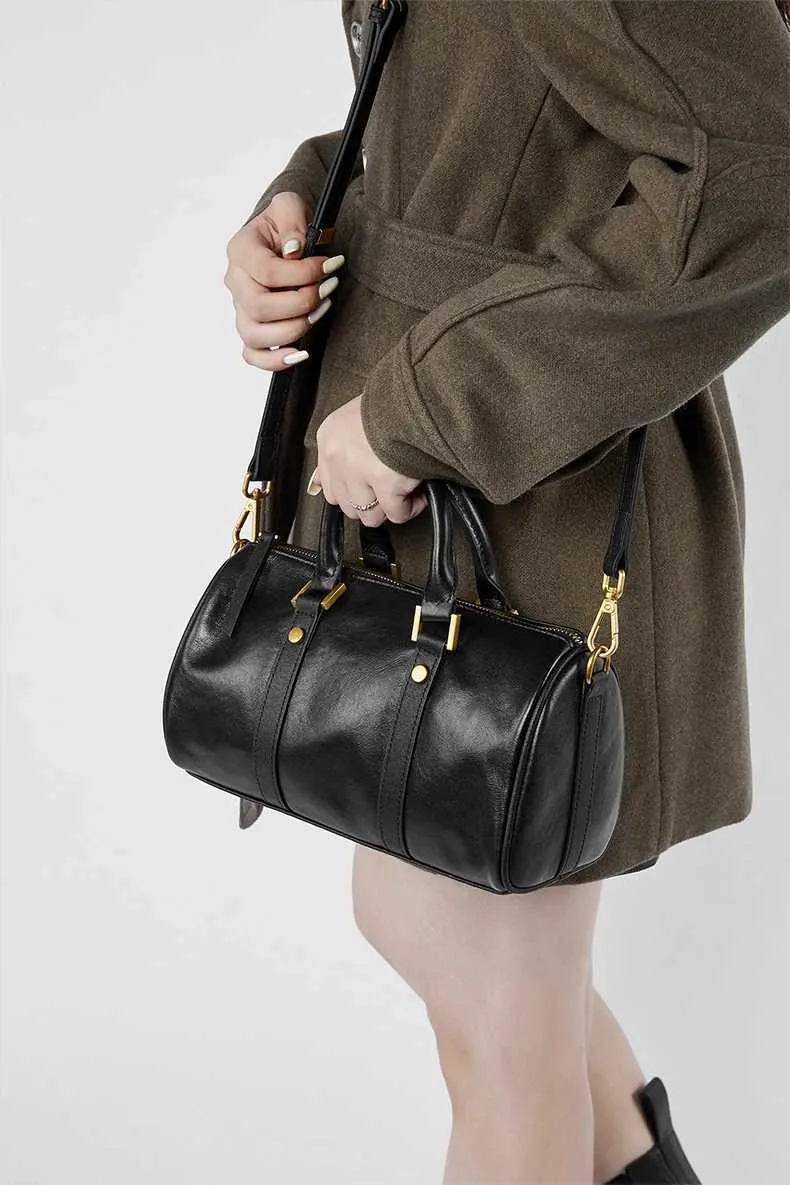 Borsa boston donna in vera pelle borsa a spalla e tracolla_voghion.com