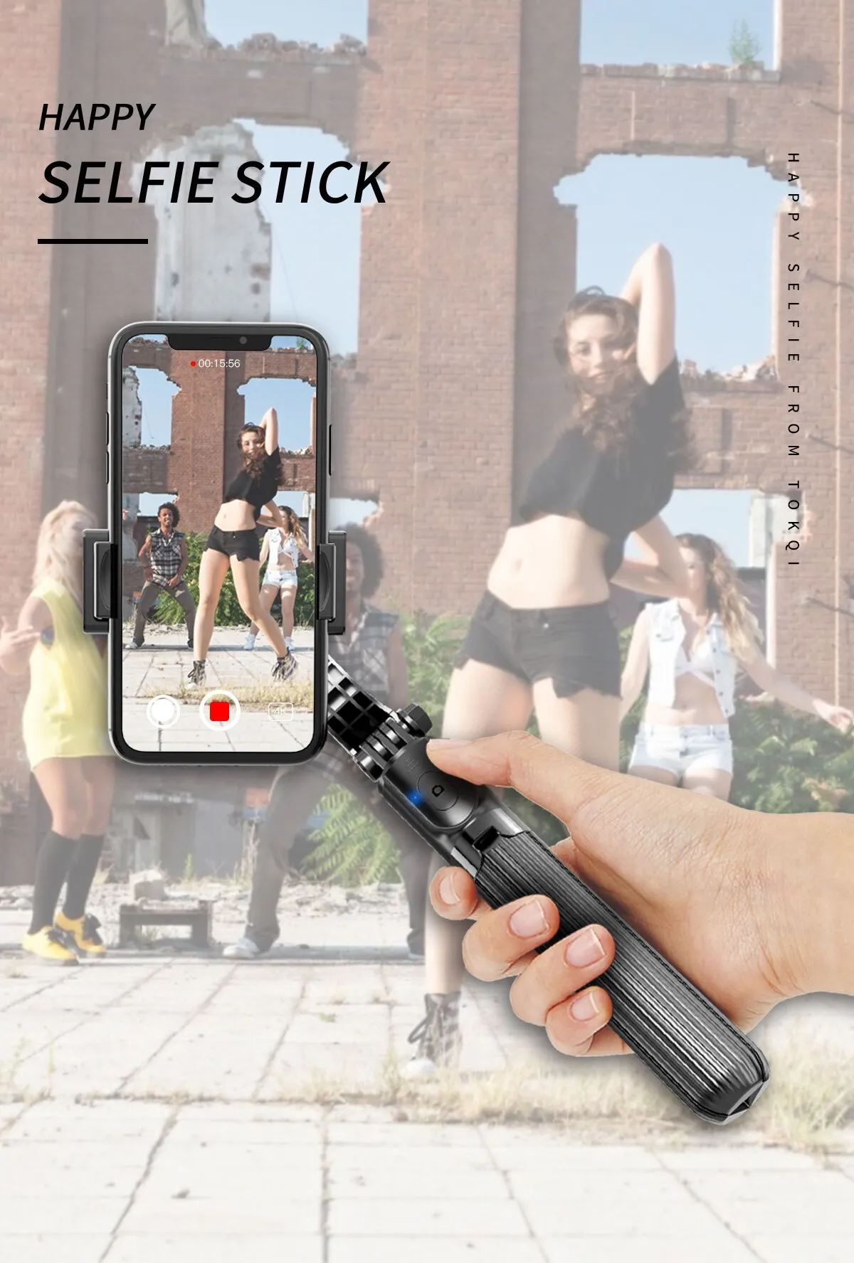 Mobile Video Anti Shaking Vlog Uniaxial Stabilizer Live Bluetooth Selfie Stick Tripod Horizontal And Vertical Shooting_voghion.com