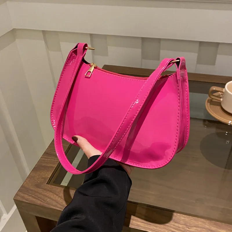 Borsa a tracolla da donna in pelle PU tinta unita retrò, borse alla moda, borse casual hobo e borsette da donna_voghion.com
