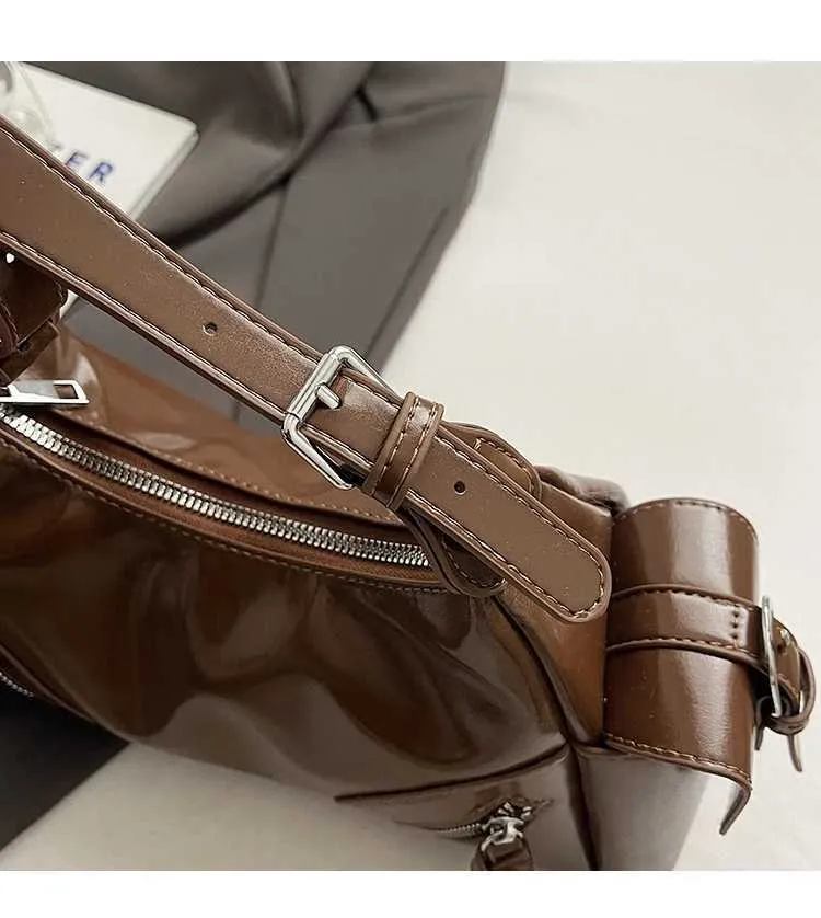 Strukturiertes Damen Schultertasche Aus Pu Leder Umhängetasche_voghion.com