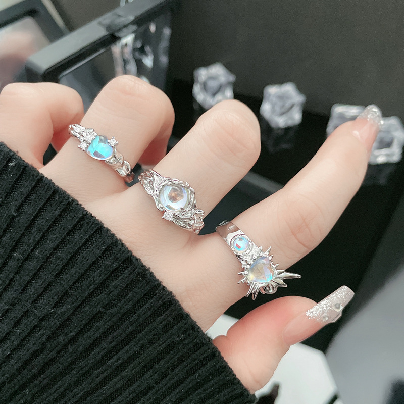 Minimalist Design with Moonlight Stone, Fashionable Open for Women's Instagram, Cool Sweet Style, Personalized and_voghion.com