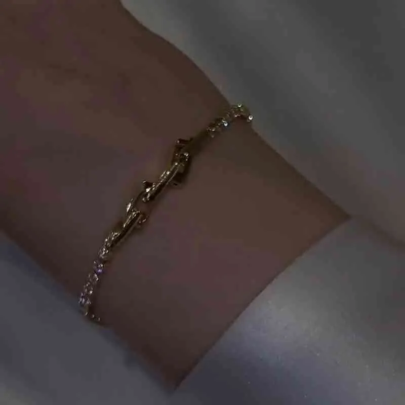Water Drop Bracelet Clover Design Zircon Clavicle Chain Female Bride Jewelry Gift Ladies Woman_voghion.com