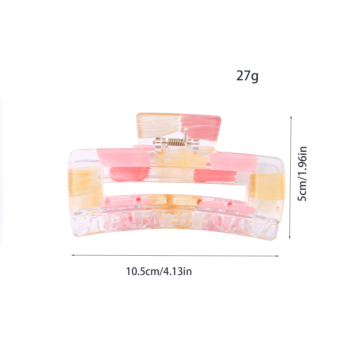 Guanyang European and American gold foil brushed paint clip creative niche transparent shark clip female temperament back of the head bun hair clip_voghion.com