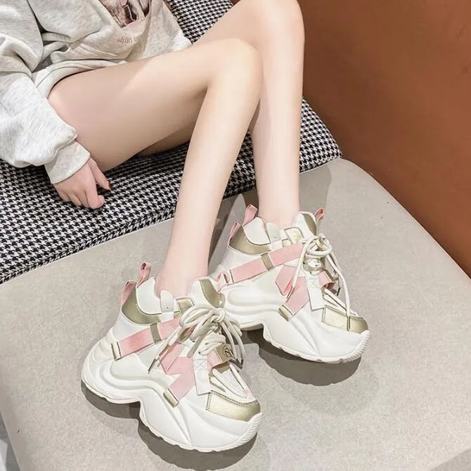 Casual schoenen voor dames, warme, dikke sneakers met 10 cm hak, herfst/winter, dikke zool, gevulkaniseerd, hoog platform, leer voor dames_voghion.com